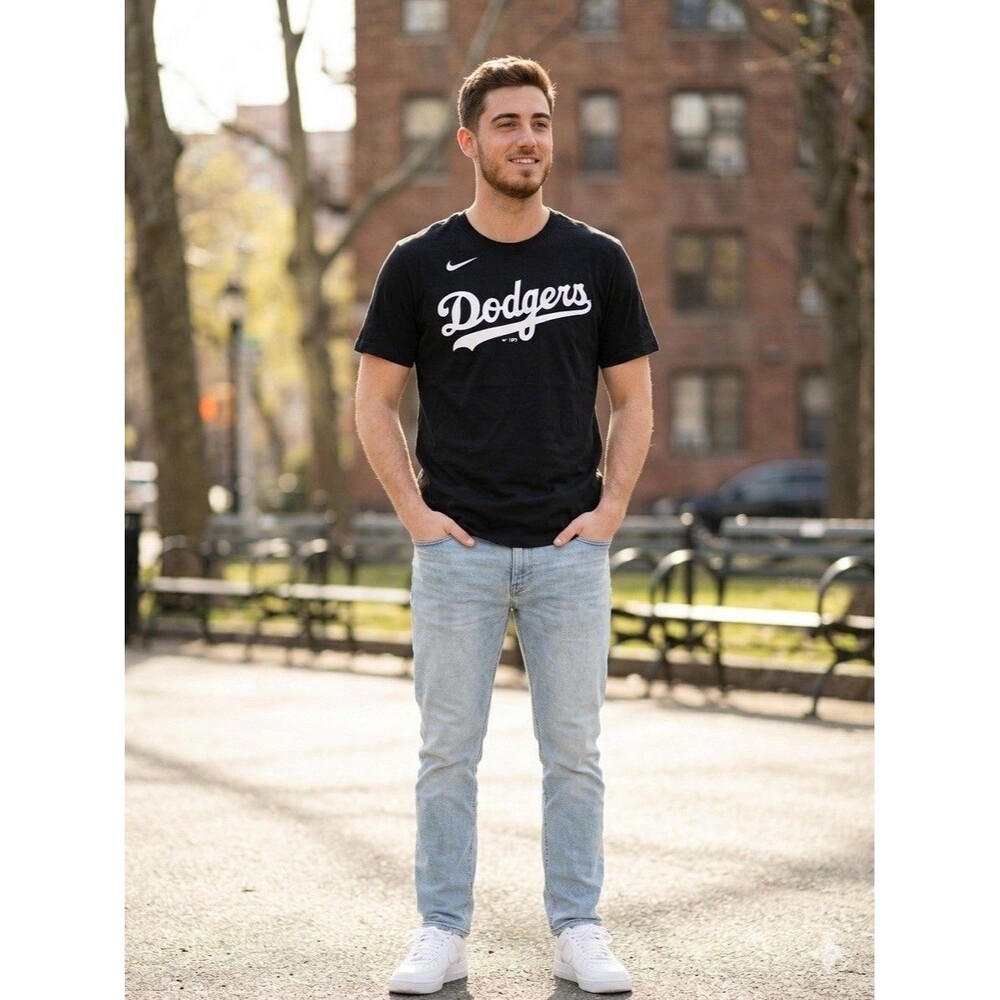 NEW Cody Bellinger #35 Los Angeles Dodgers Nike T-Shirt MLB Baseball Black Sz L